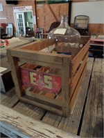 Wooden Crate & Glass 5 Gal. Water Jug