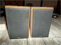 Lot (2) Infinity Solid Wood Case Speakers