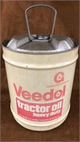 Veedol tractor oil 5 gal can