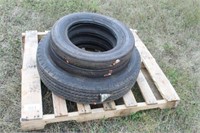 2 PENNEYS TIRES, 1 LOW PLATFORM TRAILER TIRE