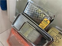 ASSORTED SIZE STAINLESS STEEL PERFORATED TRAYS