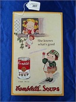 Campbell's Soup Tin Sign  "She Knows What's."