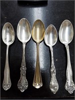 5 Sterling Silver Spoons  105g