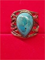 Large Barse Ring with Turquoise Stone