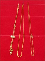 3- 10K Gold Necklaces  2.9g total