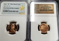 2019 W PF69RD Cameo  &  2009 BU Log Cabin Cent