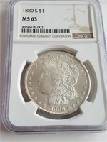 1880-S Morgan Silver Dollar  NGC MS63