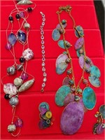 Lot of Costume Jewelry w/purple & blue tones