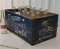 Wooden soda crate with bottles Sanitaria springs