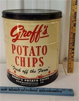 Geoff's potato chip tin Bowmansville PA