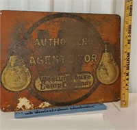 Early Westinghouse lamp company light bulb sign -