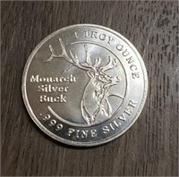 One Ounce Silver Round: Monarch Silver Buck