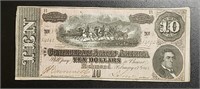 Authentic 1864 $10 Confederate Note