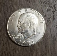 1971 U.S. Silver Eisenhower Dollar: 40% Silver