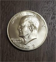 1972 U.S. Silver Eisenhower Dollar: 40% Silver