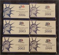 (6) U.S. Mint Proof Sets: 1999-2003 & 2006