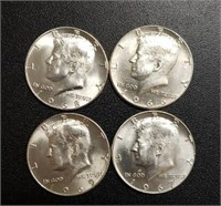 (4) U.S. Kennedy Half Dollars: 40% Silver