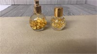 (2) Glass Bottles of Pure Gold Leaf Flakes