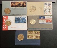 (5) 1st Day Covers w/ Medallions; 1972-1976