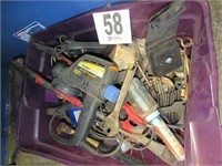 Tote of Misc. Tools and Accessories