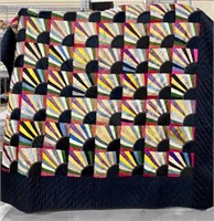 Vintage Silk/Satin Handmade Quilt