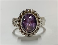 Sterling Ring with Purple Stone