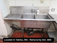 56-1/2" 2-COMPARTMENT SS SINK (MUST CAP WATER