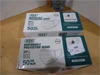 NEW Disposable Blue Masks - 2 Boxes