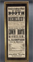 2 Framed Edwin Booth Playbills. 1862, 1863.