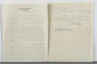 2 Typed Signed Letters by Taft and Hoover.