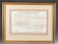 James Buchanan Signed Land Grant. 1859.