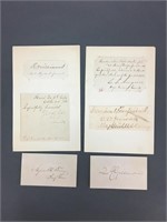 Group of 7 Civil War Union Clipped Signatures.