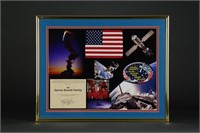 Space Shuttle Atlantis Flown Flag and Patch. 2000.