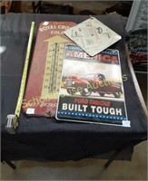 Vintage metal Thermometer, Ford Truck & Pork sign