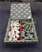 Stone Geen and Cream Chess Set