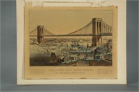 Currier. Litho. The Great East River Bridge. 1872.