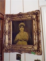 Wondeerful old wooden frame with Oil on canvas