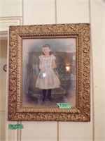 Beautiful old, wooden frame with Pastel drawing