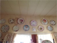 Large lot of handpainted plates