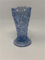 Blue Imperial Carnival Glass Vase