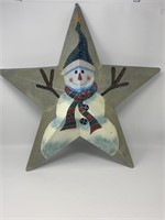 Large Metal Frosty The Snowman Star Hanger