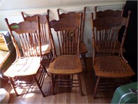 Lot of 6 Oak Dining chairs
