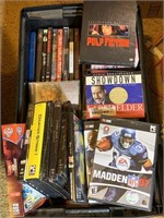 Collection of DVDs, CDs, and Games