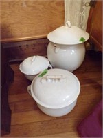 Glazed Chamber pots lot