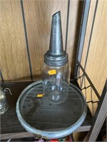 Antique oil bottle and headlight lens