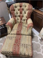 Upholstered Arm Chair w/ Ottoman