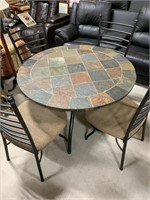 Round Stone Top Table & Chairs