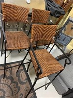 Wrought Iron & Wicker Bar Chairs