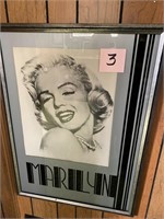 LARGE FRAMED MARILYN MONROE POSTER