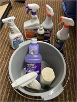 PAIL OF MOLD CLEANERS, FLOOR CLEANER, ETC.